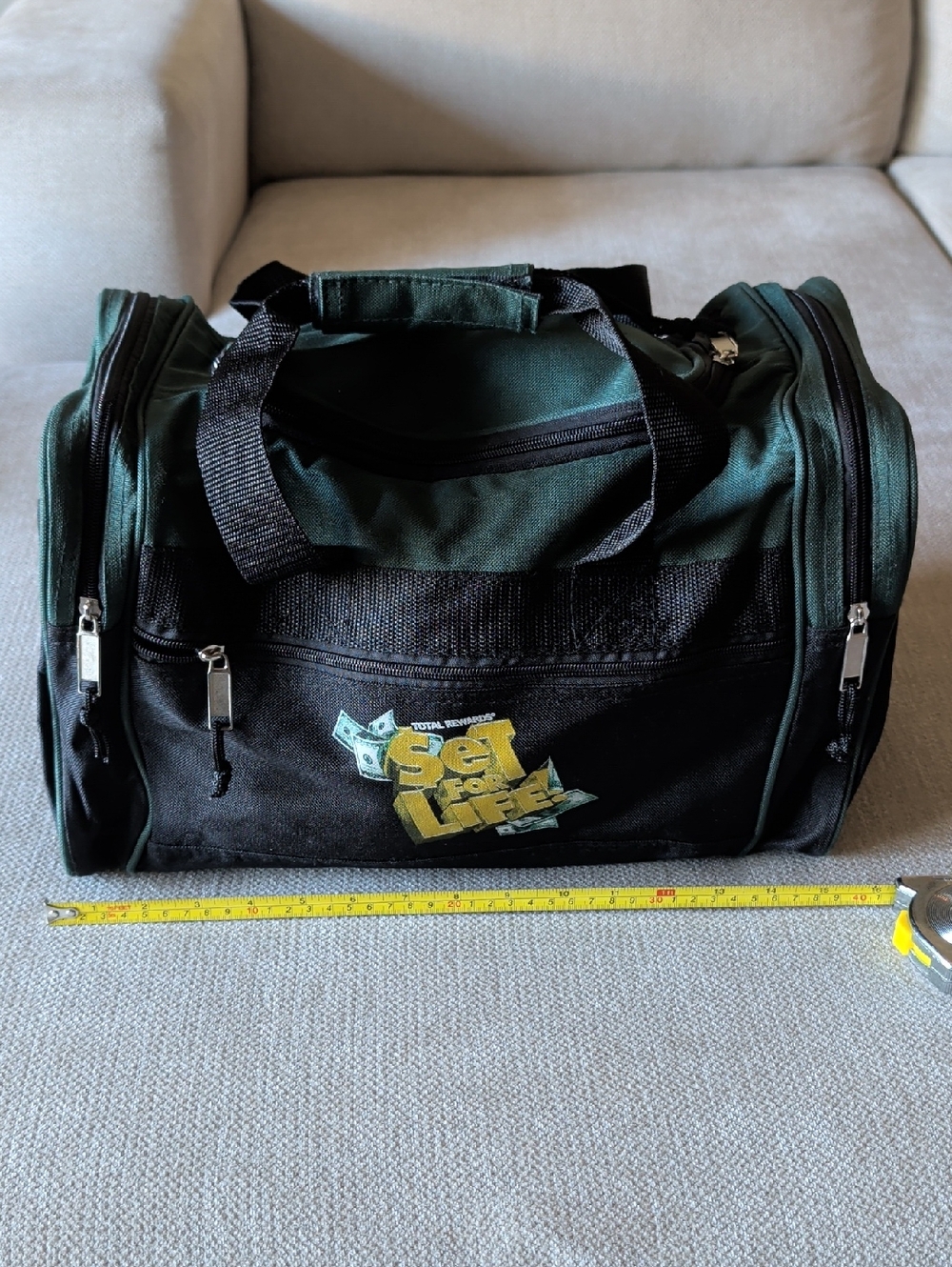 Set for Life Green & Black Duffel Bag